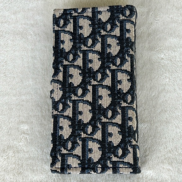 Vintage Christian Dior Blue Trotter Canvas Comb/Mirror Vanity Case, Rare Unique! - Picture 3 of 16